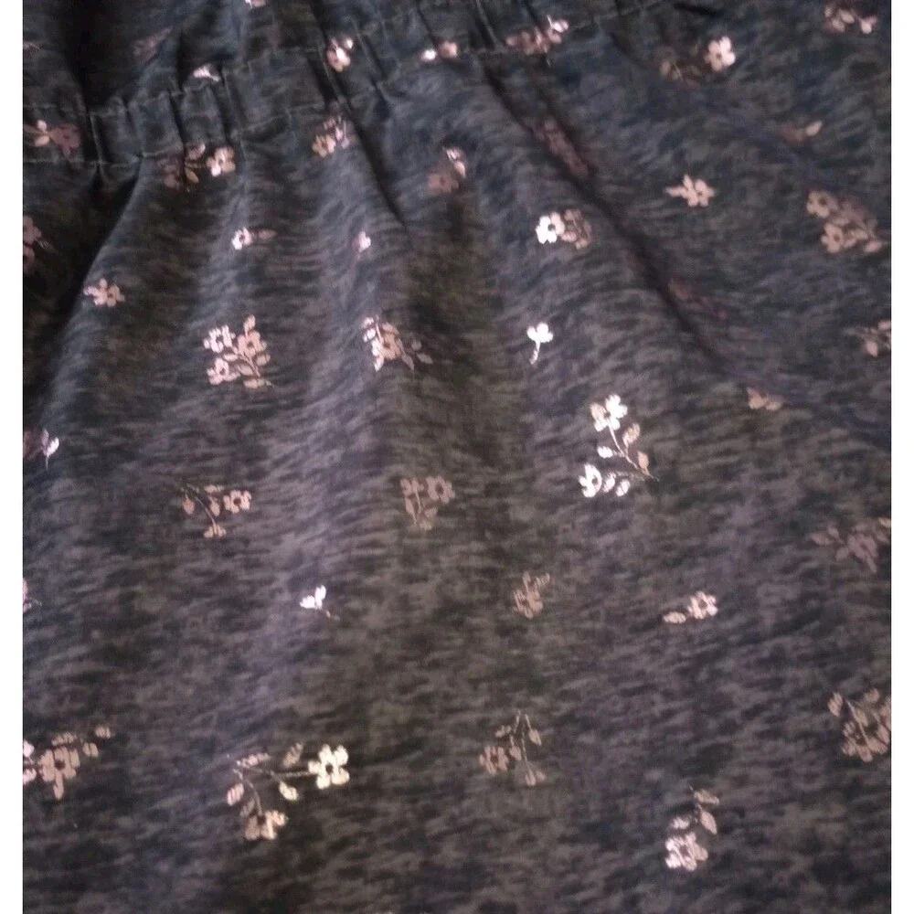 Penelope Mack Black Faux Fur Lined Hooded Coat sz 8 Girls Gold Floral Pattern